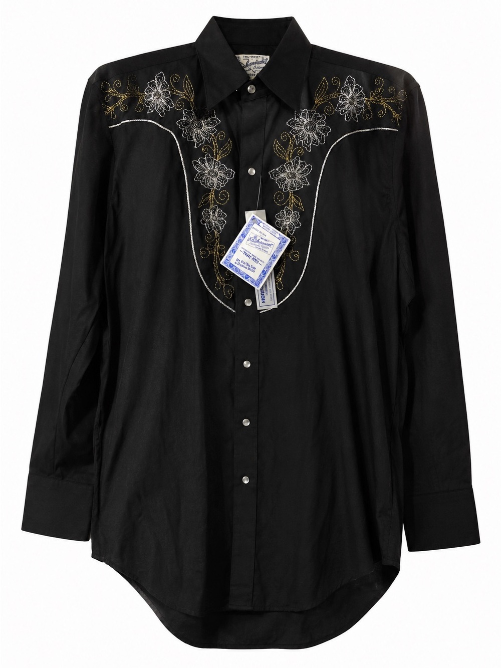 Rockmount Ranch Wear Embroidered Western Pearl Snap Cowboy Shirt USA 16 1/2 35